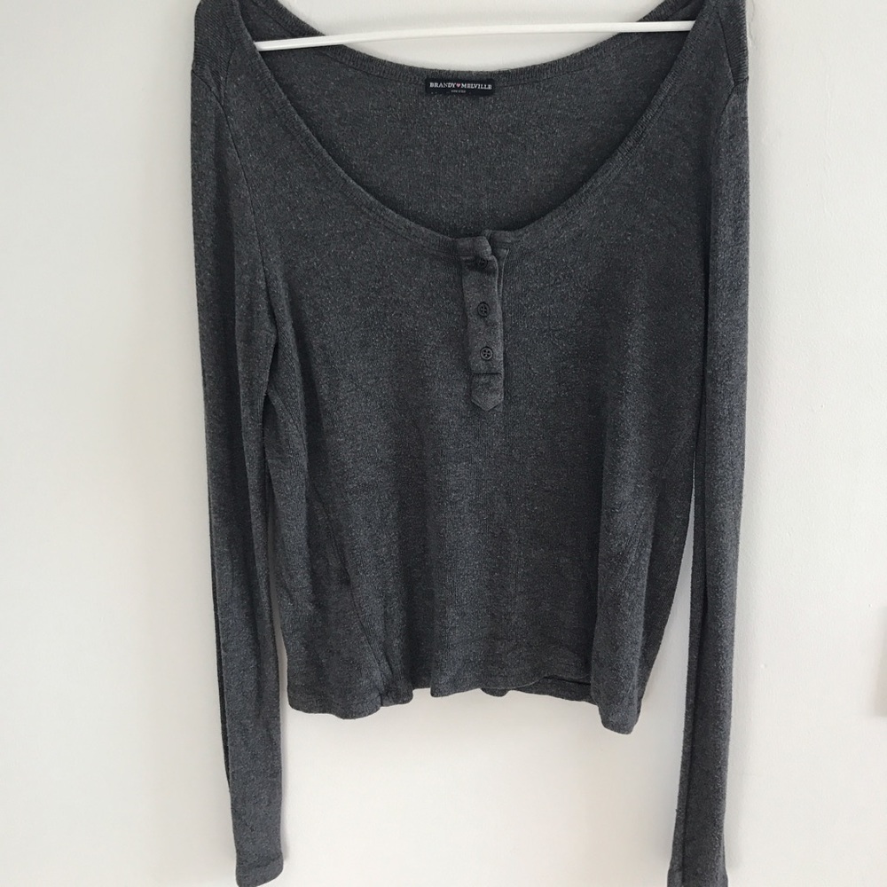 Grey Henley Top